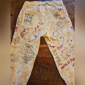 Magnolia Pearl Cream and Red Artistic Joggers